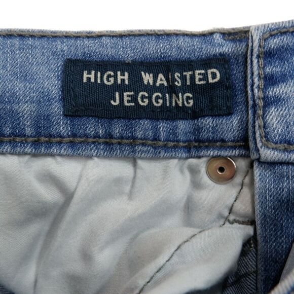 Aeropostale High Waist Jegging Size 0 Short Womens Blue Measures 24 x 26.5 - Picture 8 of 10